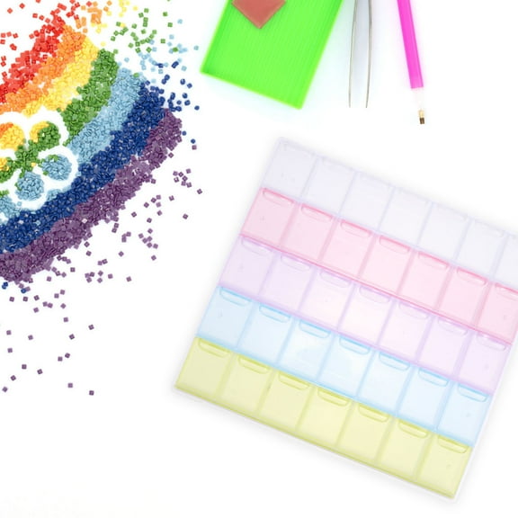 BESTYASH Multi-Color Embroidery Storage Box with 35 Secure Compartments - 1Pc Organizer for Craft Supplies