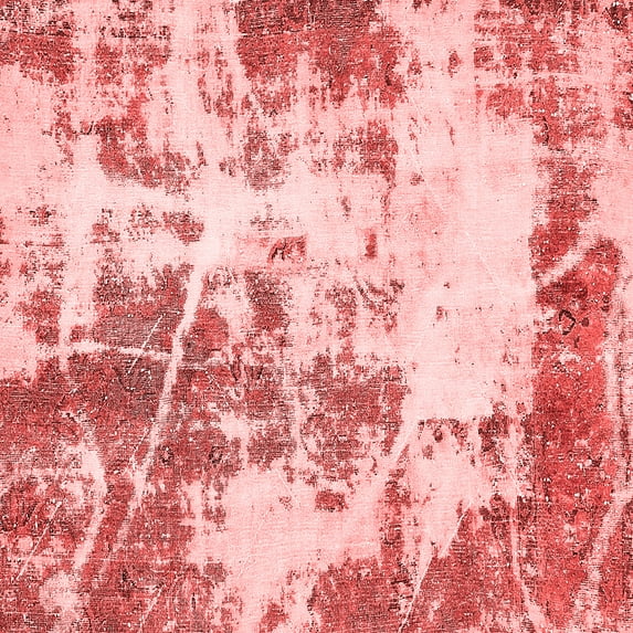 Ahgly Company Indoor Square Abstract Red Modern Area Rugs, 8' Square