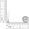 thumbnail image 2 of Gem Stone King Pink Moissanite White Moissanite Swiss Blue Topaz 3 Stone Pendant Necklace for Women (0.88 cttw, Gemstone Birthstone, Round 5MM, 4MM and 3MM, with 18 inch Chain), 2 of 3
