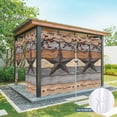 thumbnail image 4 of 1 Panel Outdoor Curtains for Patio Waterproof 54"x84", Texas Star Vintage Weatherproof Privacy Outsides Curtains, Berry Grey Blue Brown Wooden Grommet Thermal Drapes for Cabana Porch Pergola, 4 of 8