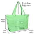 thumbnail image 2 of DALIX Women's Cotton Canvas Tote Handbag, Mint Green, 2 of 5