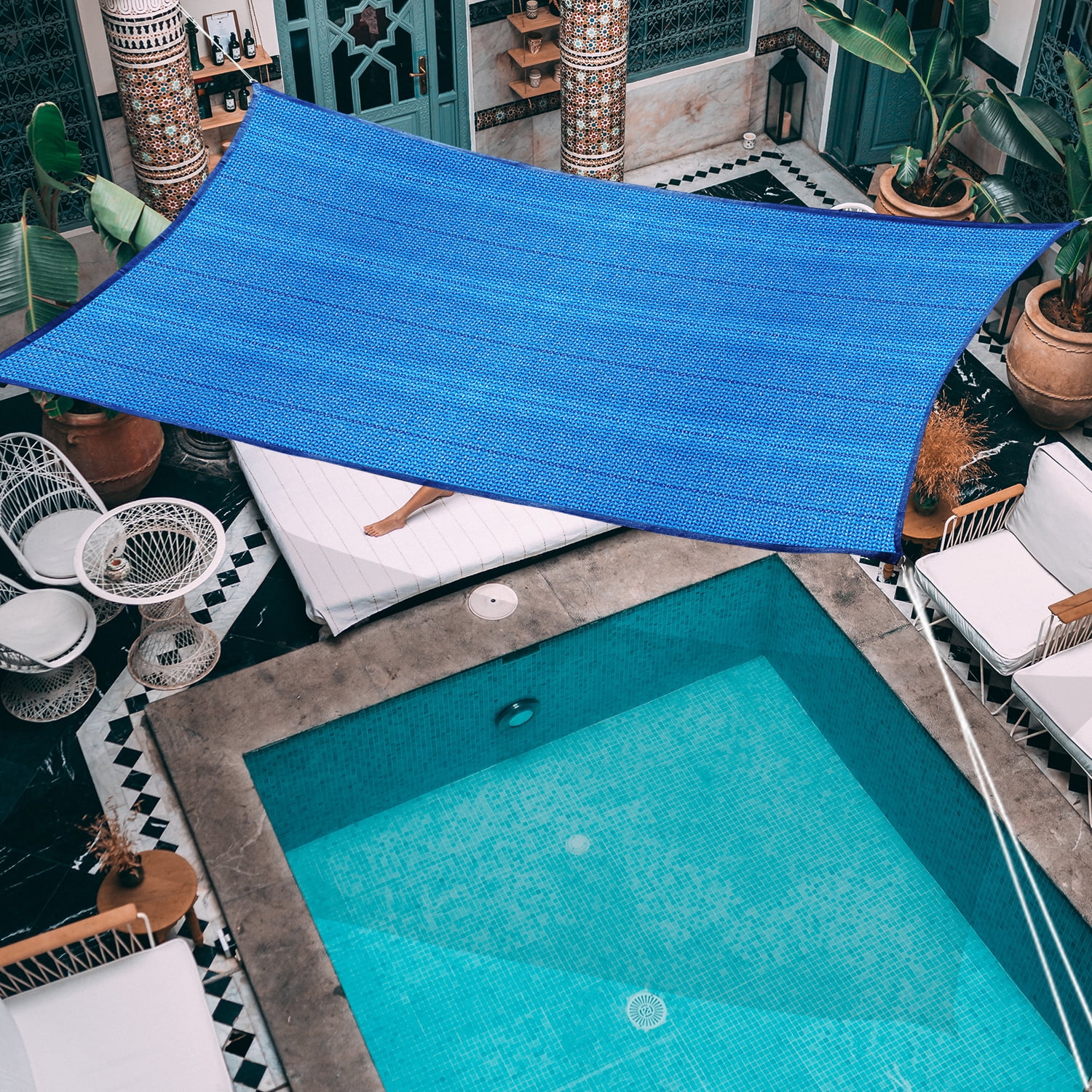Sun Shade Sail Rectangle Permeable Patio Deck Pool Canopy UV Top Outdoor 