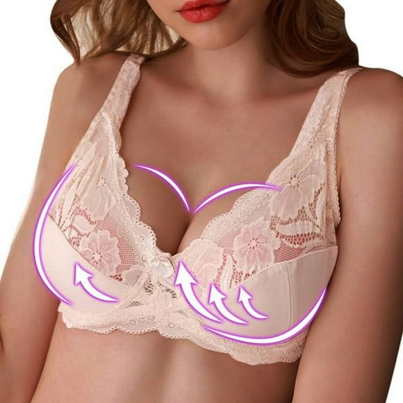 iOPQO Intimates period underwear for women Ultra-thin Underwear Bra Adjustable Bra Ladies Transparent And Breathable Beige 46C