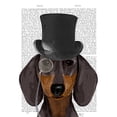 thumbnail image 2 of Fab Funky 20x24 White Modern Wood Framed Museum Art Print Titled - Dachshund, Formal Hound and Hat, 2 of 4