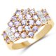 thumbnail image 1 of 14K Yellow Gold Plated 1.62 Carat Genuine Tanzanite & White Diamond .925 Sterling Silver Ring QJ Model, 1 of 4