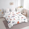 thumbnail image 3 of Erosebridal Cartoon Sailboat Bedding Full Size, Nautical Ocean Bedding Sets Full Size, Vintage Vehicle Reversible Bed Set, Ultra Soft Bedroom Decoration, 7pcs, 3 of 6