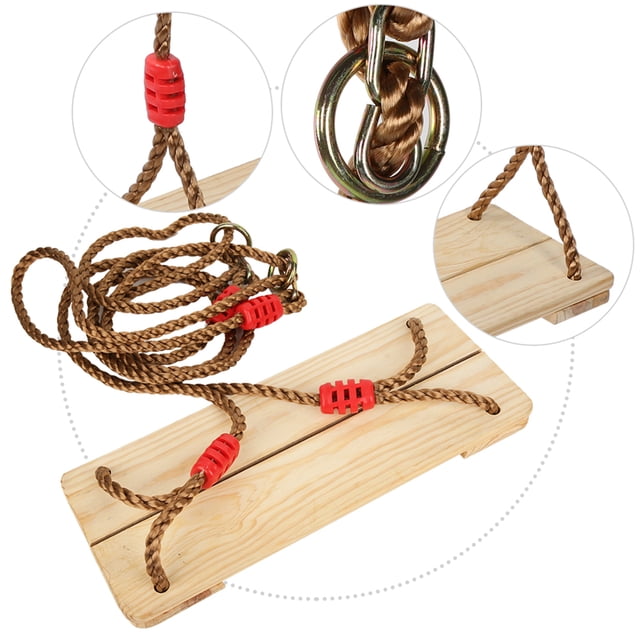 The Plate Made Of Quality Pine Wood Material Children Hanging , Safe To Use Swing, Multi-strand Braided Rope For Indoor Children Adults Outdoor