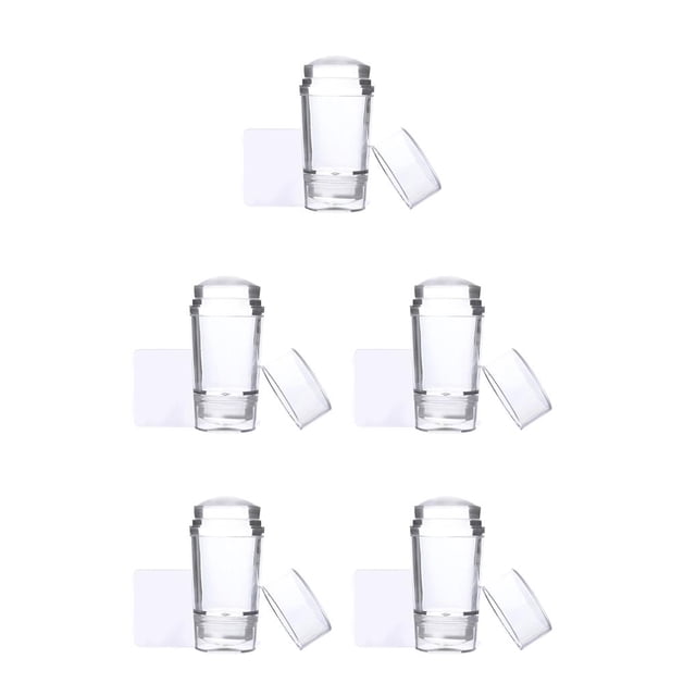 Qarigey Estampador de uñas de silicona de doble cabeza portátil DIY sello de estampado de uñas embudo plantilla redonda impresión Type2 NO2