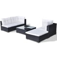 thumbnail image 3 of vidaXL 5 Piece Garden Lounge Set with Cushions Poly Rattan Black, 3 of 5
