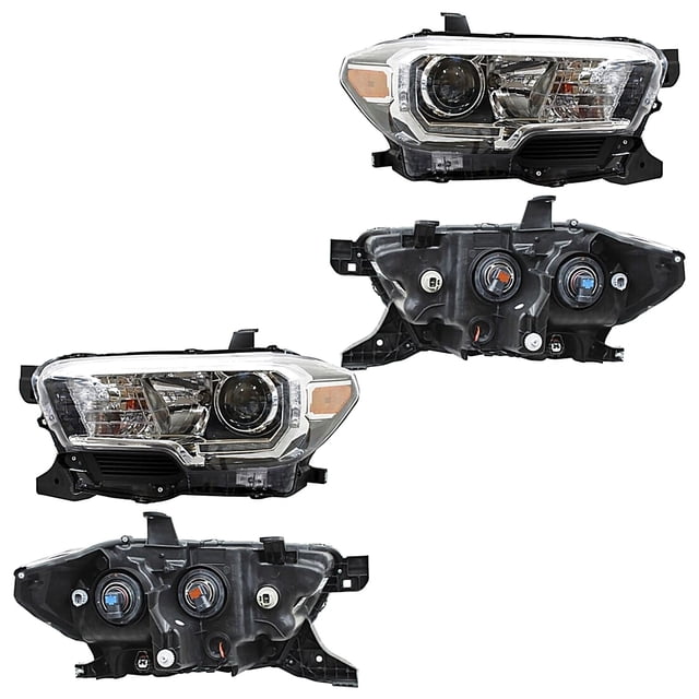 Par de Faros Tacoma 2016 A 2018 Toyota Fondo negro C/leds TYC .