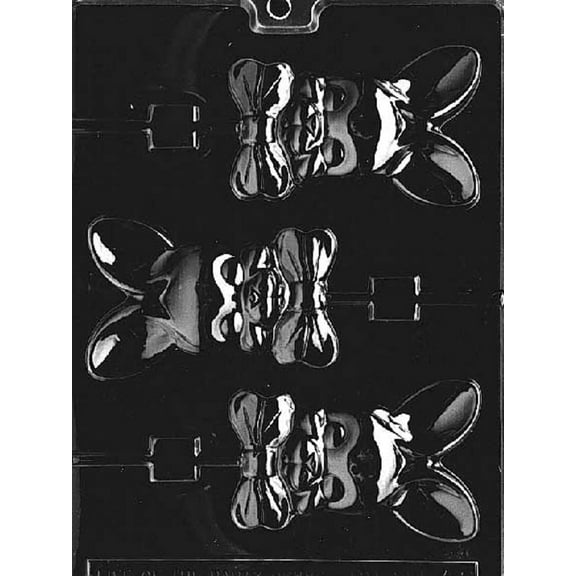 Grandmama's Goodies E040 Bunny w/ Bow Lollipop Easter Chocolate Candy Soap Mold with Exclusive Molding Instructions