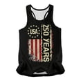 thumbnail image 4 of Wang6 Womens 4th of July Racerback Tank Tops Plus Size Summer USA Flag Printed Sleeveless Tops Causal Patriotic Independent Day Loose Graphic Tshirts 0429liBlack M, 4 of 5