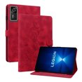 thumbnail image 2 of FJLBDE Case for Lenovo Legion Pad Y700 Gen 4 8.8 inch, Embossed Flower PU Leather Flip Wallet Folio Stand Cover, Red, 2 of 7