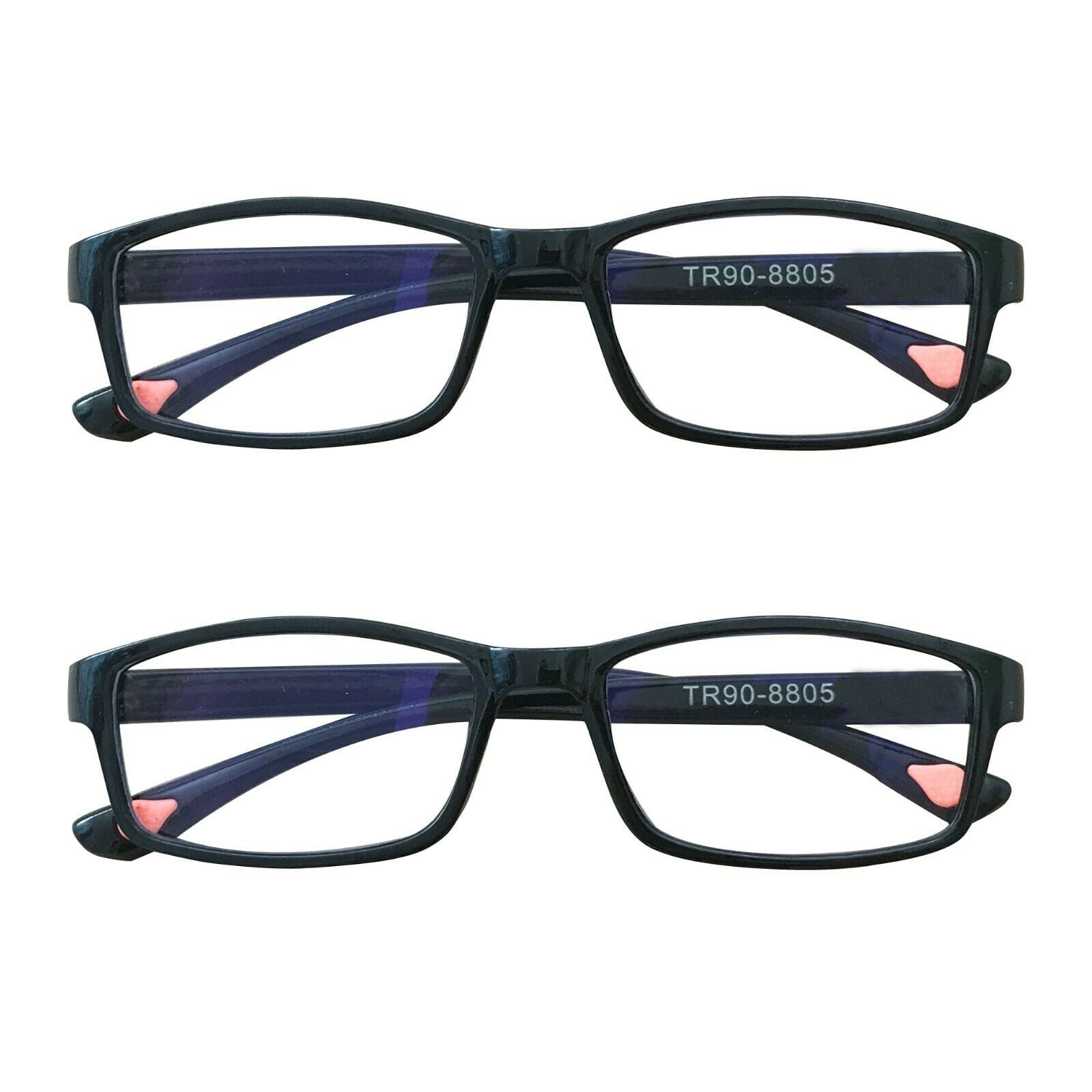 2 Packs Unisex Fashion Rectangular Reading Glasses Blue Light Blocking Readers for Men Women +1.50