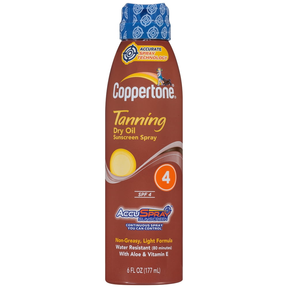 Coppertone® Tanning Dry Oil SPF 4 Sunscreen Spray 6 fl. oz. Aerosol Can