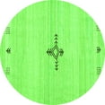 thumbnail image 1 of Ahgly Company Indoor Round Solid Green Modern Area Rugs, 3' Round, 1 of 1