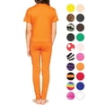 thumbnail image 3 of Stretch Is Comfort Girl's Short Sleeve Crew Neck and Leggings Set Orange X-Small, 3 of 3