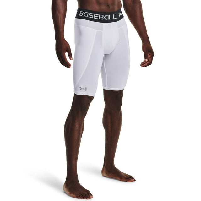 Under Armour Men's Utility Sliding Shorts 21, White (100)/Mod Gray, X-Large