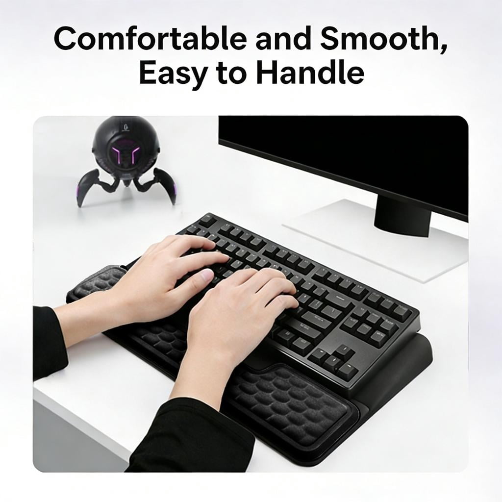 High Comfort Memory Foam Wrist Rest Keyboard Tray Slow Rebounds for Long Cushioning and Muscle Relaxation
