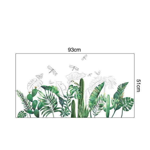 Giunmcul Holiday Gift Finder Tropical Plants Leaves Wall Stickers Home Children's Room Green Plants Stickers