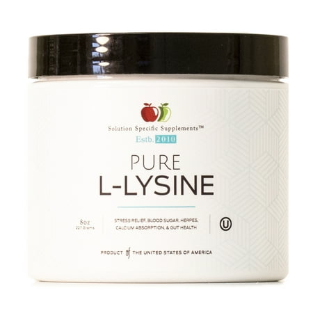 - L-Lysine Bulk Powder Supplement - Bulk L-Lysine 8oz ( 227g ) 140 Servings for Stress, Calcium Absorption, & Gut Health