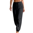 thumbnail image 2 of LEAVINGSUO Quick-Dry Breathable Straight-Leg Pant Summer Long Pants Solid Color Versatile Casual Sports Pants Black S, 2 of 9