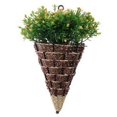 thumbnail image 3 of Maceta colgante de pared de ratán natural, cesta de flores de metal, cestas colgantes para plantas, decoración de pared para el hogar y el jardín., 3 of 4