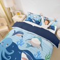 thumbnail image 3 of Erosebridal Marine Shark Twin Bedding for Kids, Blue Octopus Coral Duvet Cover Set, 2 Pieces, No Comforter, 3 of 5