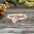 thumbnail image 3 of 1 Carat Oval Cut Morganite Solitaire Engagement Ring On 10K Rose Gold Art Deco Shining Startling Ring Anniversary Gift, 3 of 5