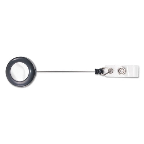 Deluxe Retractable Id Reel With Badge Holder, 24" Extension, Black, 12/box | Bundle of 2