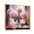 thumbnail image 2 of Designart "Pink Blue Hydrangea love expression" Floral Floater Framed Canvas Print, 2 of 7