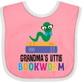 thumbnail image 3 of Inktastic Grandma Little Bookworm Kids Reading Boys or Girls Baby Bib, 3 of 4
