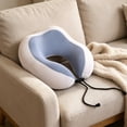 thumbnail image 6 of MMJ Memory Foam U Shaped Travel Pillow Ice Silk Cooling Neck Rest Slow Rebound Portable for Airplane Car Nap Washable Cover, 11.81x11.41in, 6 of 6