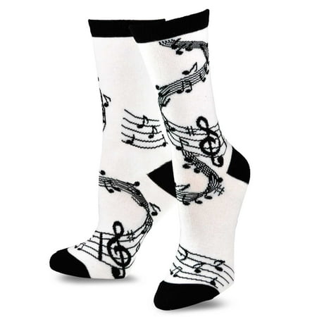 

TeeHee Novelty Knitted Half Cushion Cotton Crew Socks (9-11 Musical Note 1)