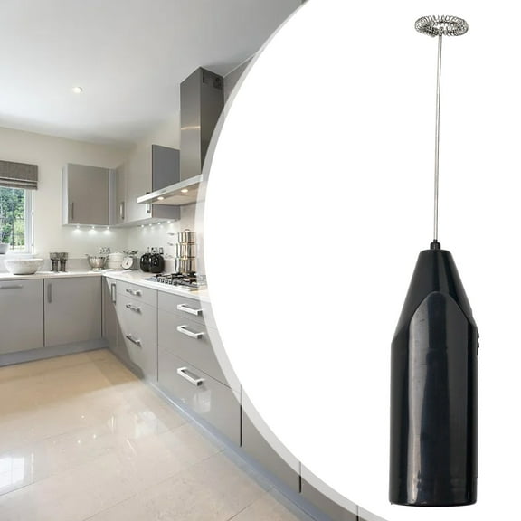 Household Mini Stainless Steel Electric Whisk Coffee -Blender Black YIWEI