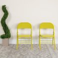 thumbnail image 1 of 4 Pk. HERCULES COLORBURST Series Twisted Citron Triple Braced & Double Hinged Metal Folding Chair, 1 of 8