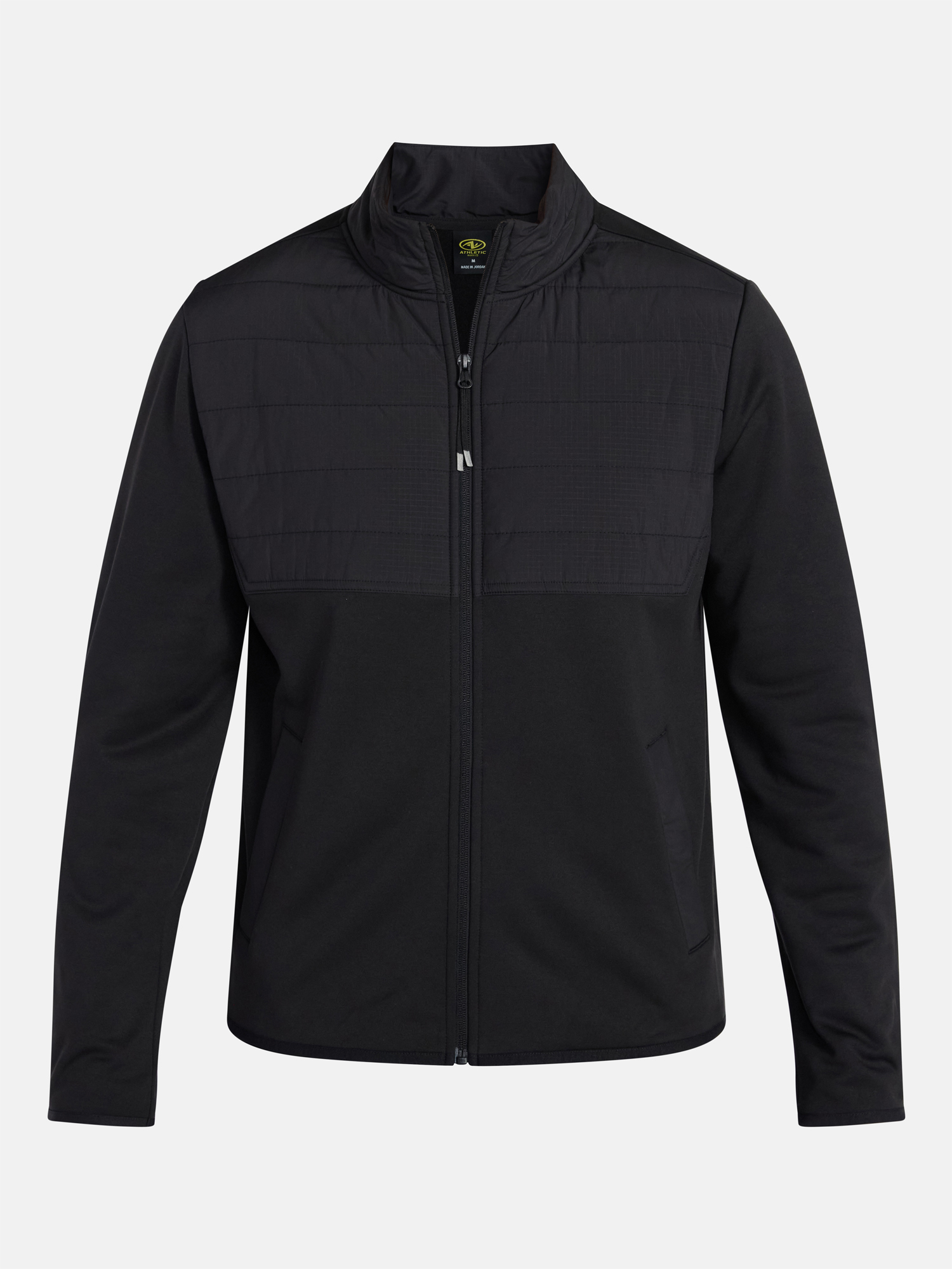 Athletic Works Men's and Big Men's Full Zip Mock Neck Hybrid Jacket, Size S-3XL
