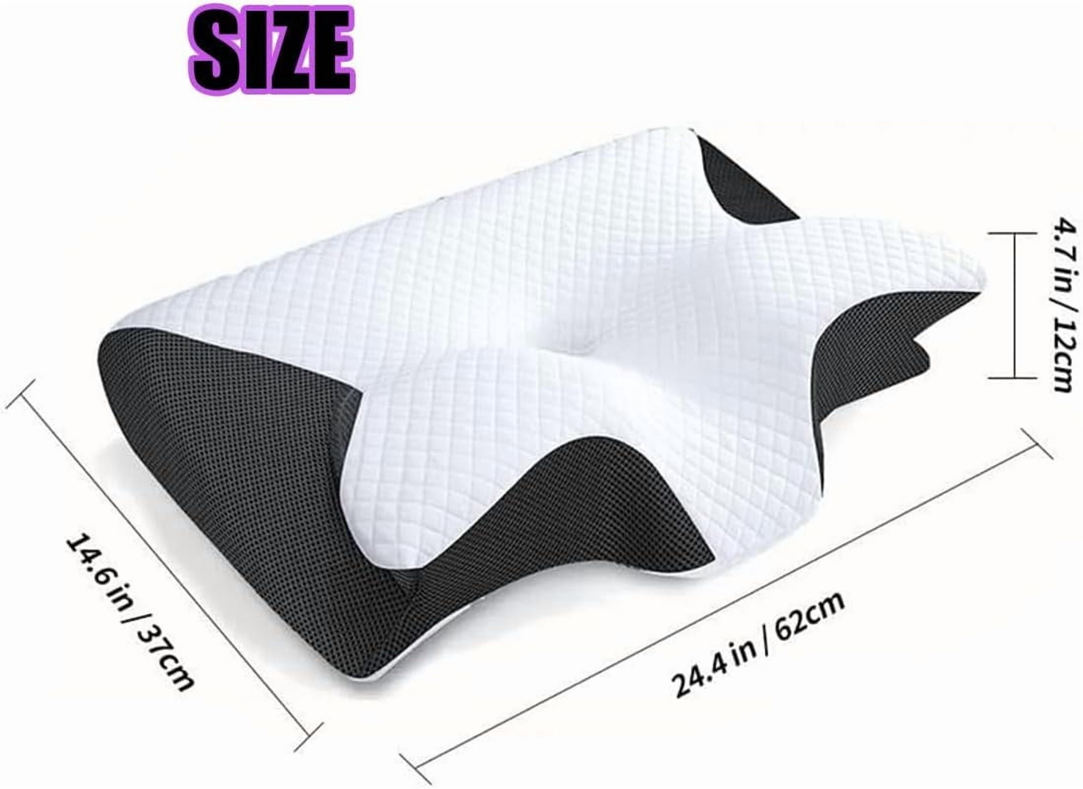 Glovoro Pillow, Pillow for Sleep Apnea, Cervical Neck Traction Pillow, Ergonomic Side Sleeper Pillows for Pain Relief, for Side, Back, Stomach Sleepers(Blue)