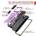 thumbnail image 6 of TJS Phone Case for Apple iPhone 13, Slide Camera Lens Cover Magnetic Support Metal Ring Holder Kickstand Built-in Tempered Glass Screen Protector Full Body Protective Case (Purple), 6 of 8