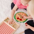thumbnail image 5 of Melissa & Doug Wooden Pizza Party Play Food Set with 36 Toppings for Toddlers Age 3+, 5 of 11