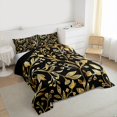 thumbnail image 3 of jejeloiu Gold Leaves Twin Comforter Sets,Modern Aesthetic Design Bedding Set For Adults Reversible 2 Pieces, 3 of 8