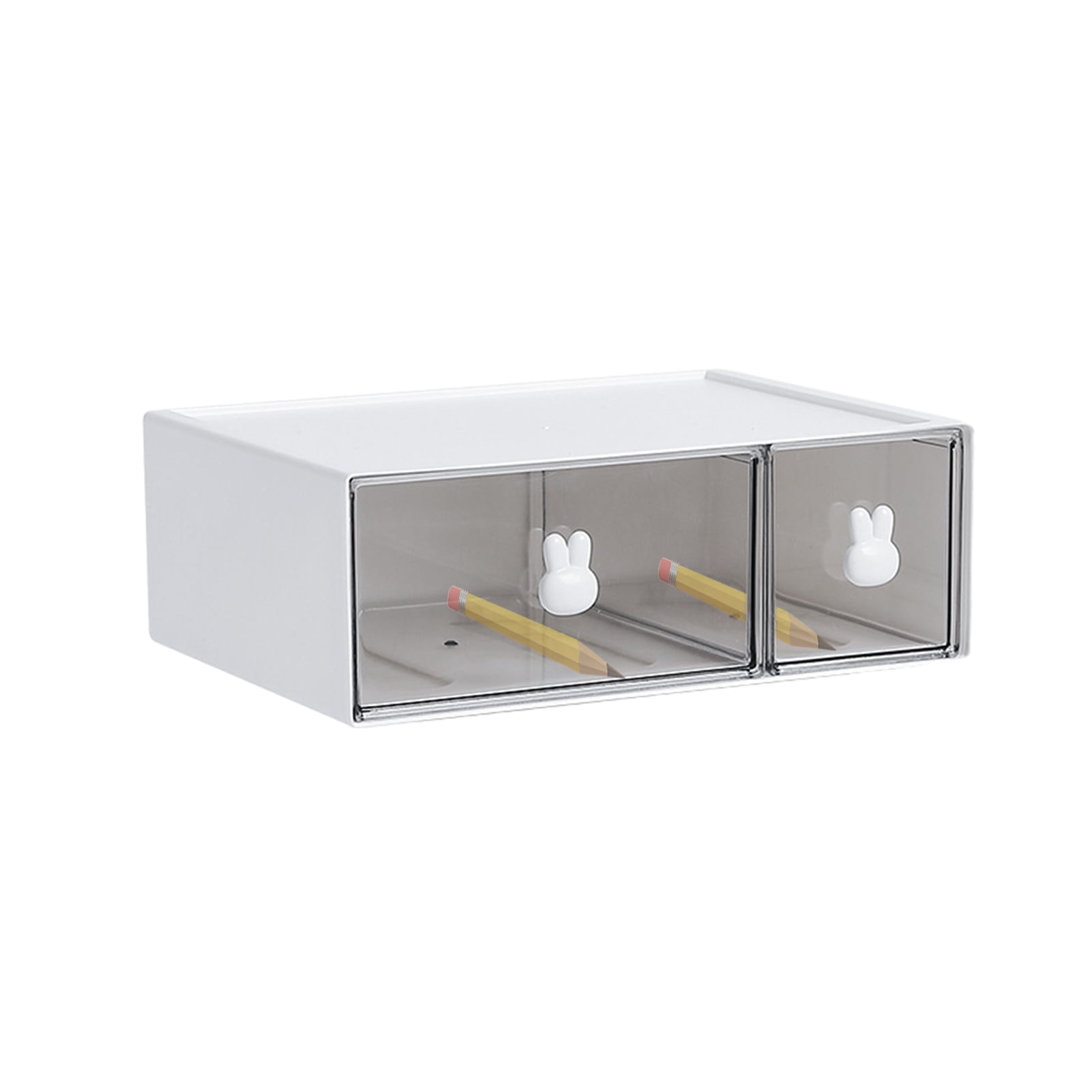 Stationary Organizer, Rabbit Handle Desk Storage Box, Stationery Box, Desktop Stationery Storage Box, Desk Organizer, Makeup Organizer Drawers
