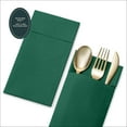 thumbnail image 4 of Disposable Linen-Feel Dinner Napkins With Built-in Flatware Pocket, 50-Pack GRAY Prefolded Cloth Like Paper Napkins, 4 of 7