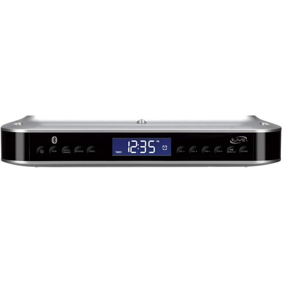 iLive Wireless Under Cabinet Bluetooth FM Radio, 9.09 X 7.32 X 2.44 Inches, Includes Mounting Hardware (IKB318S), Blue