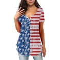 thumbnail image 1 of Txlixc Blusa de manga corta para el día de la independencia femenina con diseño de bandera nacional Txlixc moda, 1 of 9