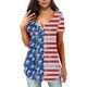 thumbnail image 1 of Txlixc Blusa de manga corta para el día de la independencia femenina con diseño de bandera nacional Txlixc moda, 1 of 9