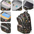 thumbnail image 3 of Mushroom and Moth Black Pattern Backpack for School, Cute School Bag with Adjustable Shoulder Straps and Padded Back, 16.9"x12.6"x5.9", 3 of 4