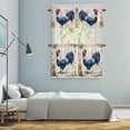 thumbnail image 5 of Blue Vintage Rooster Kitchen Curtains Sets for Windows 24 Inch Length, Pastoral Elegant Animals Watercolor Rod Pocket Window Treatments Tier Curtains and Valances Set for Bedroom/Bathroom, 5 of 8