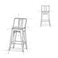 thumbnail image 6 of Simpli Home Rayne 24" Metal Counter Stool in White (Set of 2), 6 of 10
