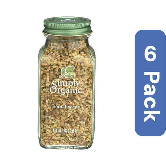 Simply Organic Fennel Seeds Seasoning Bottle 1.9 oz (Pack Of 6)